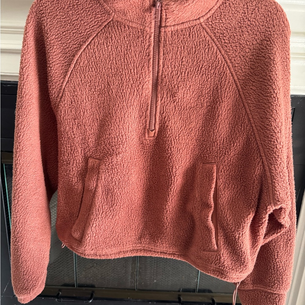 Old Navy Rust Half-Zip Sweater over size Sherpa sweater